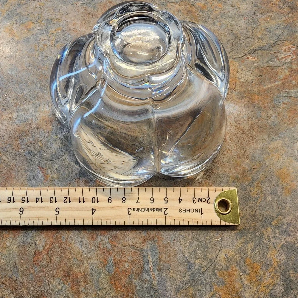 Vintage Clear Crystal Heavy Glass Decorative Flower Petal Serving Bowl 5